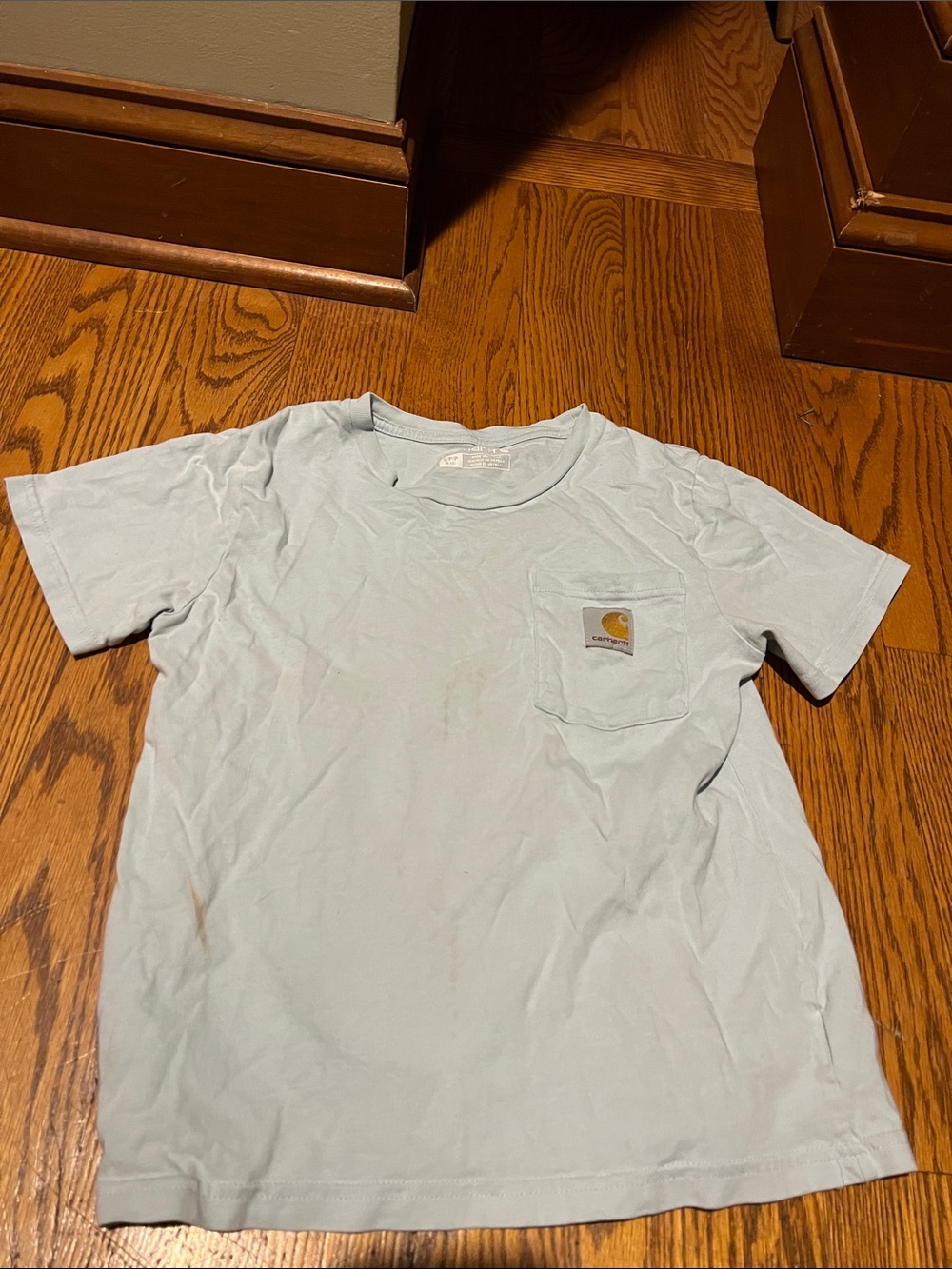 Carhartt Light Blue Short Sleeve Pocket Tee kids size small 8/10